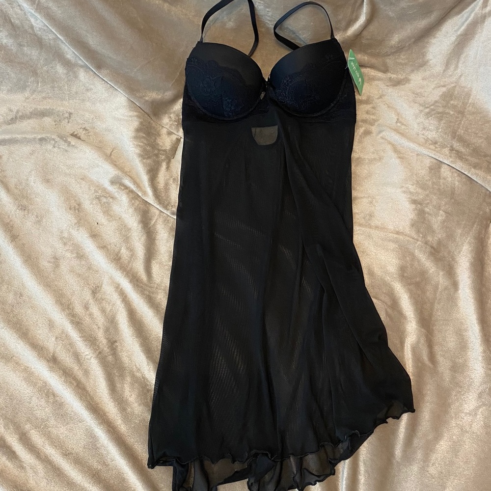 Black Honeydew Push-Up Chemise
